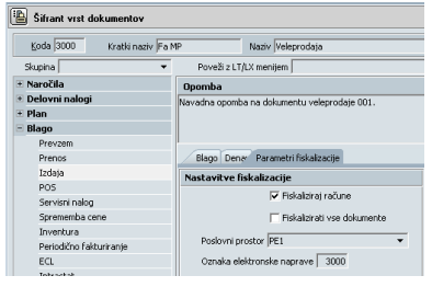 nastavitev vrst dokumentov